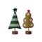 Hello Honey® 11.7" Embroidered Wool Felt Christmas Tree Accent Set